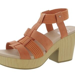 Dr. Scholl's Shoes Womens Blossom Platform Sandals CoralGold